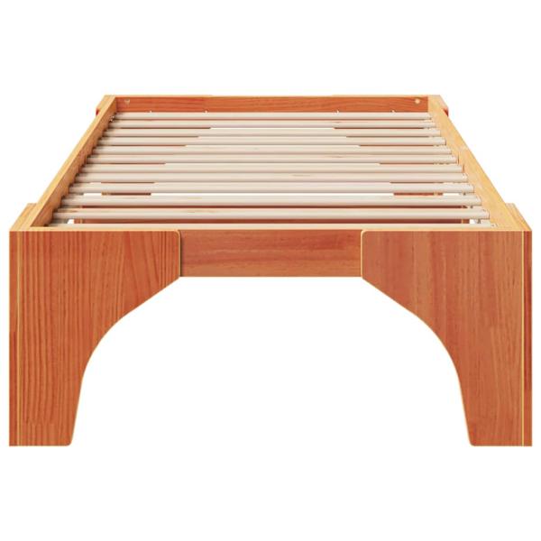 Bodenbettgestell Braun 90 x 200 cm Massivholz Kiefer