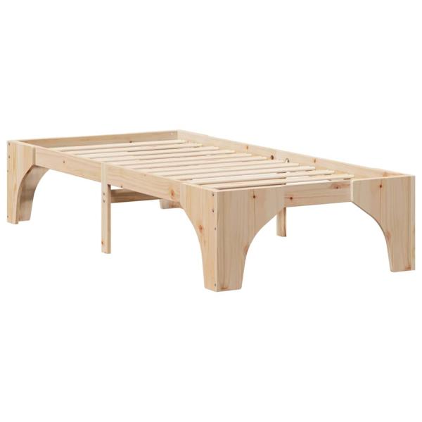 Bodenbettgestell Braun 75 x 190 cm Massivholz Kiefer