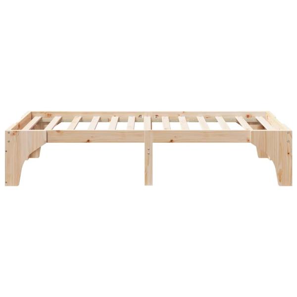 Bodenbettgestell Braun 75 x 190 cm Massivholz Kiefer