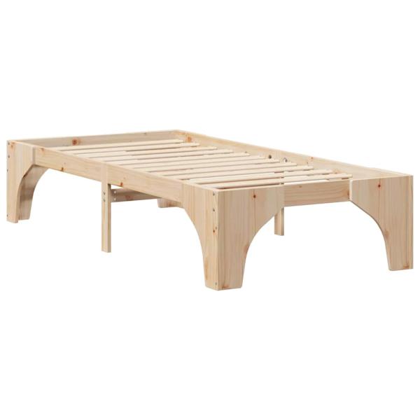 Bodenbettgestell Braun 75 x 190 cm Massivholz Kiefer