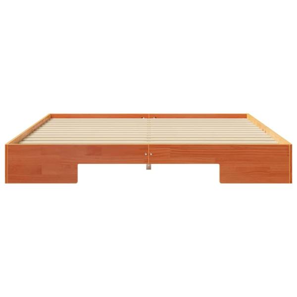 Bodenbettgestell Braun 200 x 200 cm Massivholz Kiefer