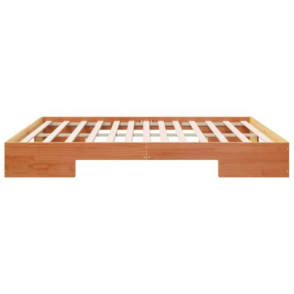 Bodenbettgestell Braun 200 x 200 cm Massivholz Kiefer