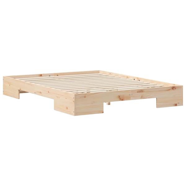 Bodenbettgestell Braun 160 x 200 cm Massivholz Kiefer