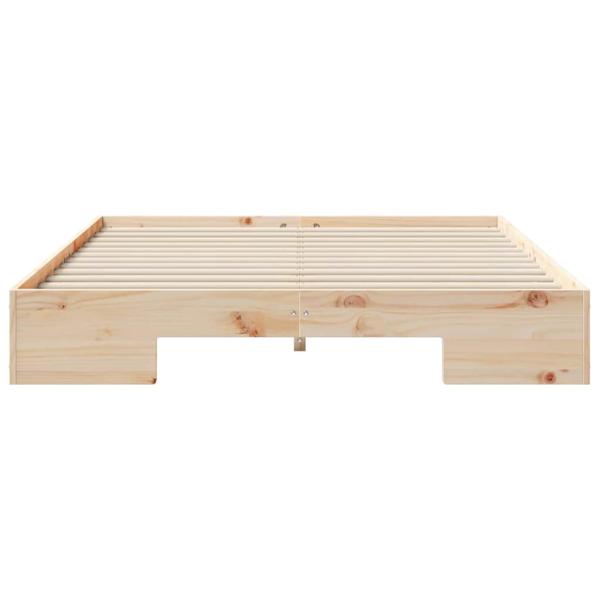 Bodenbettgestell Braun 150 x 200 cm Massivholz Kiefer