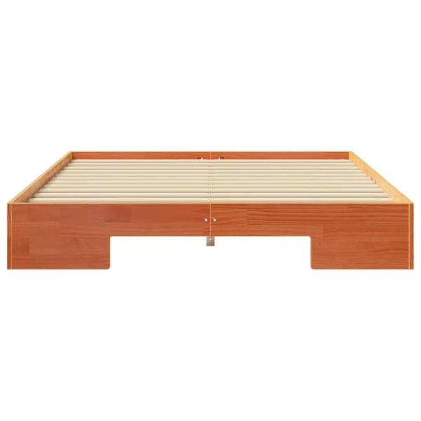 Bodenbettgestell Braun 150 x 200 cm Massivholz Kiefer