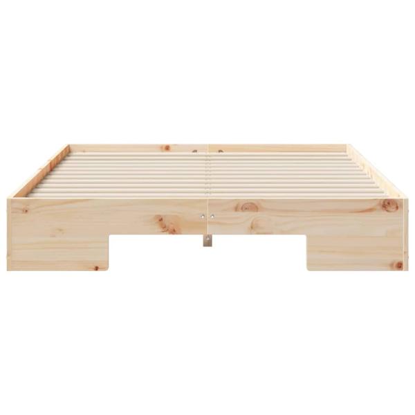 Bodenbettgestell Braun 140 x 190 cm Massivholz Kiefer