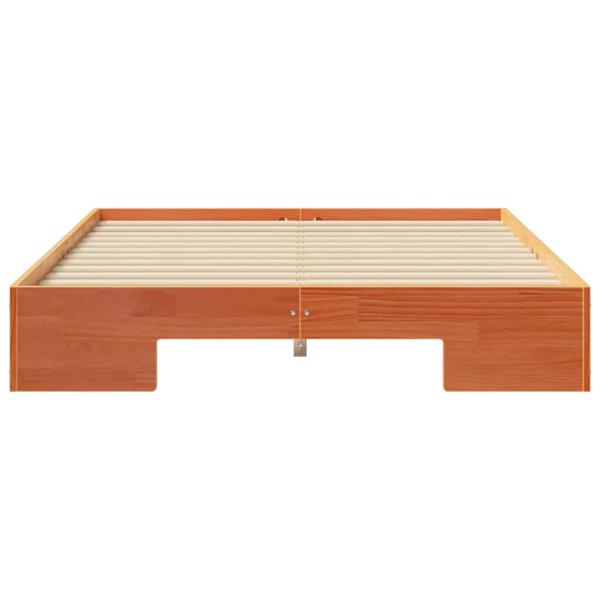 Bodenbettgestell Braun 135 x 190 cm Massivholz Kiefer