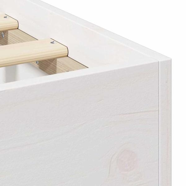 Bodenbettgestell Weiß 75 x 190 cm Massivholz Kiefer