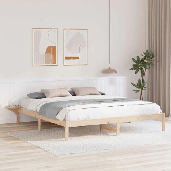 ARDEBO.de - Bettgestell mit Nachttischen Braun 180 x 200 cm Braun