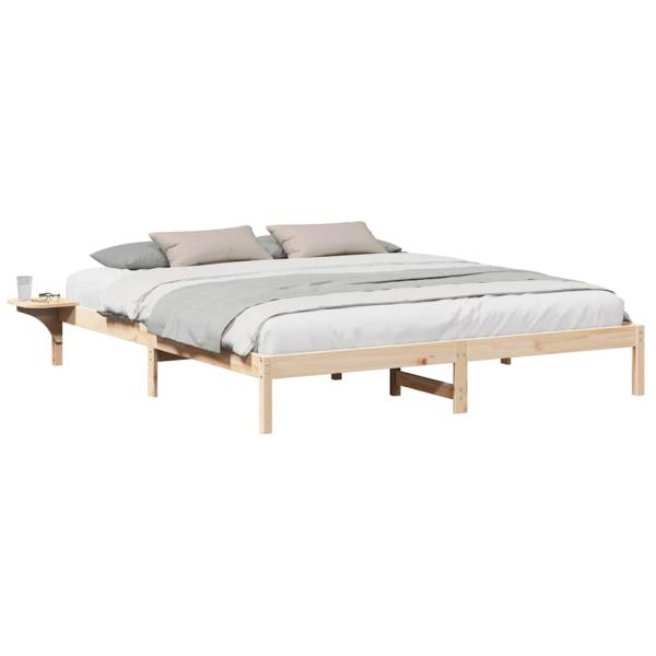 Bettgestell mit Nachttischen Braun 180 x 200 cm Braun