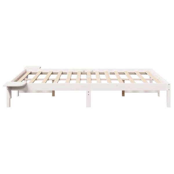 Bettgestell mit Nachttischen Weiß 120 x 200 cm Weiß