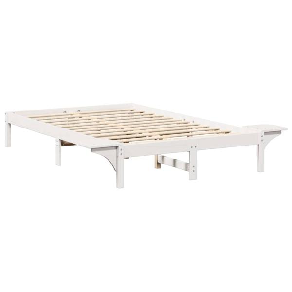 Bettgestell mit Nachttischen Weiß 120 x 200 cm Weiß