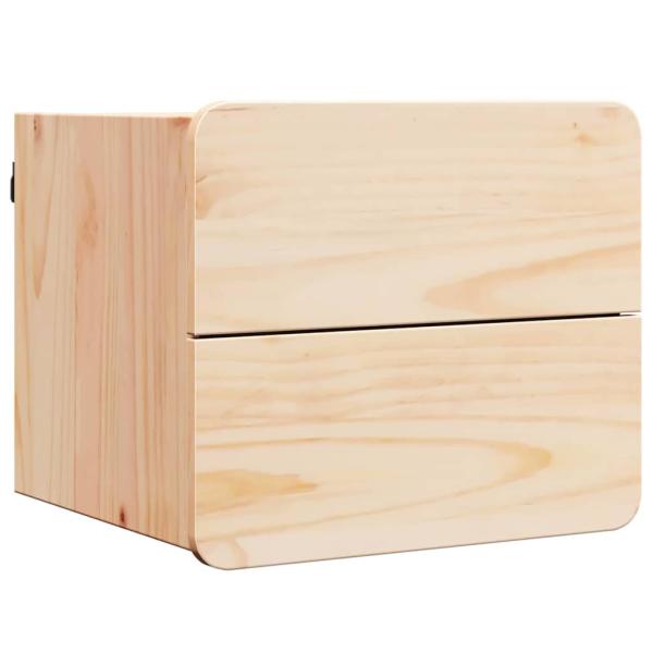 Nachttisch Braun 39 x 34 x 33 cm Massivholz Kiefer