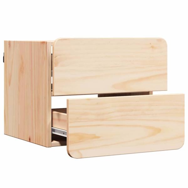 Nachttisch Braun 39 x 34 x 33 cm Massivholz Kiefer