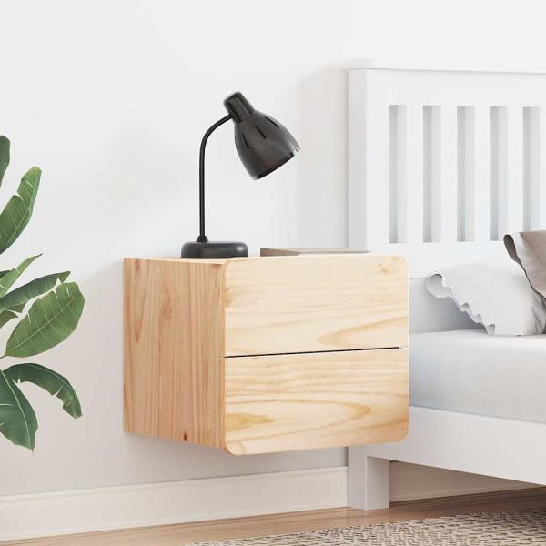 ARDEBO.de - Nachttisch 2 pcs Braun 39 x 34 x 33 cm Kiefer Massivholz