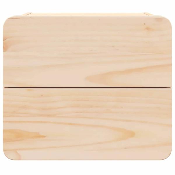 Nachttisch 2 pcs Braun 39 x 34 x 33 cm Kiefer Massivholz