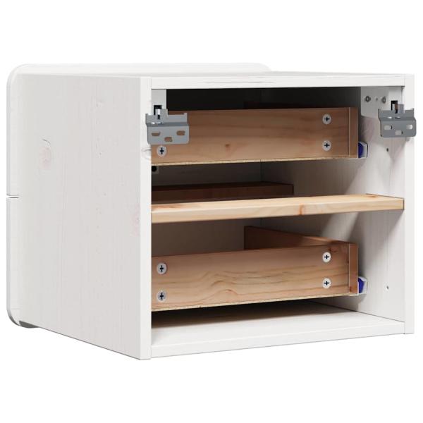 Nachttisch Weiß 39 x 34 x 33 cm Massivholz Kiefer