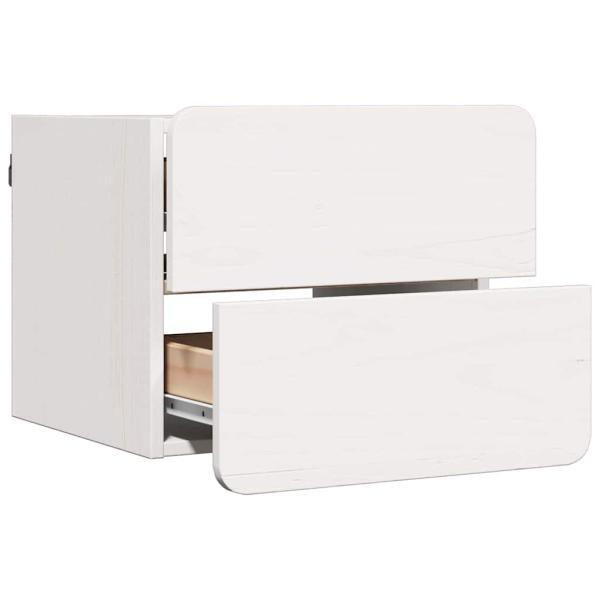 Nachttisch 2 pcs Weiß 39 x 34 x 33 cm Massiv-Fichtenholz