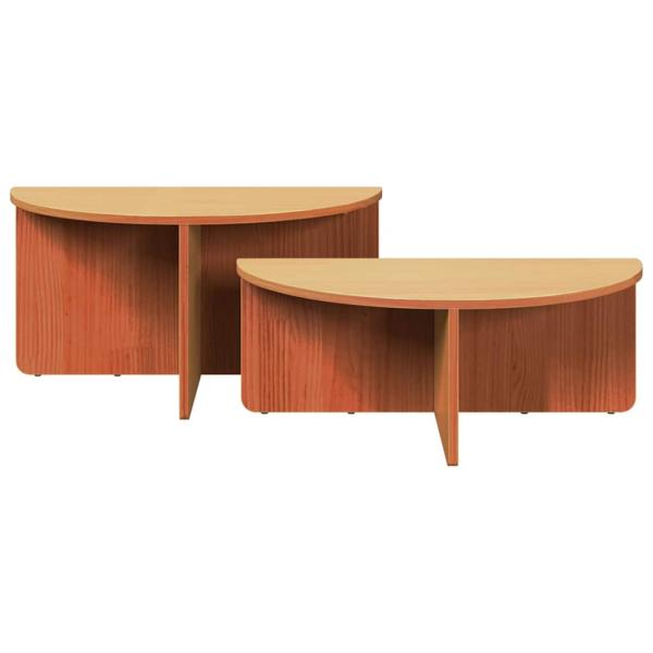 Couchtisch 2 pcs Wachsbraun 79 x 39.5 x 40 cm Massivkiefer
