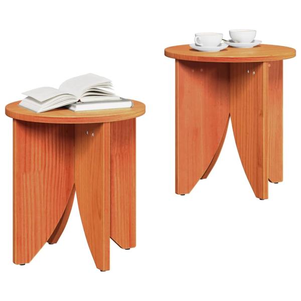 Kaffeetisch Set 2 pcs Wachsbraun 41,5 x 41,5 x 44 cm