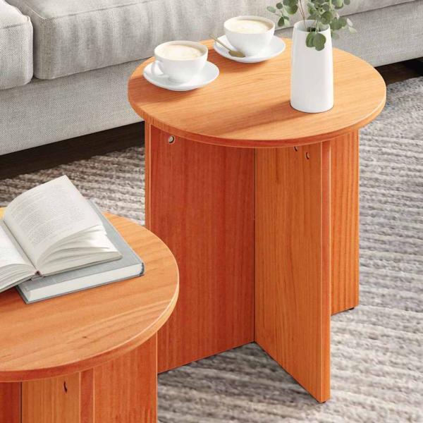 Kaffeetisch Set 2 pcs Braun 41,5 x 41,5 x 41 cm Massivkiefer