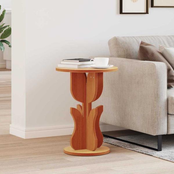 ARDEBO.de - Beistelltisch Wachsbraun 39.5 x 39.5 x 53.5 cm Massivkiefer