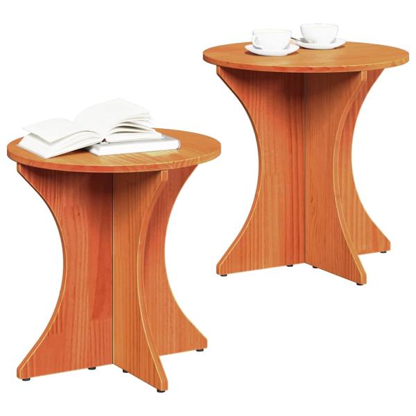 Kaffeetisch Set 2 pcs Braun 46 x 46 x 47 cm Massivkiefer