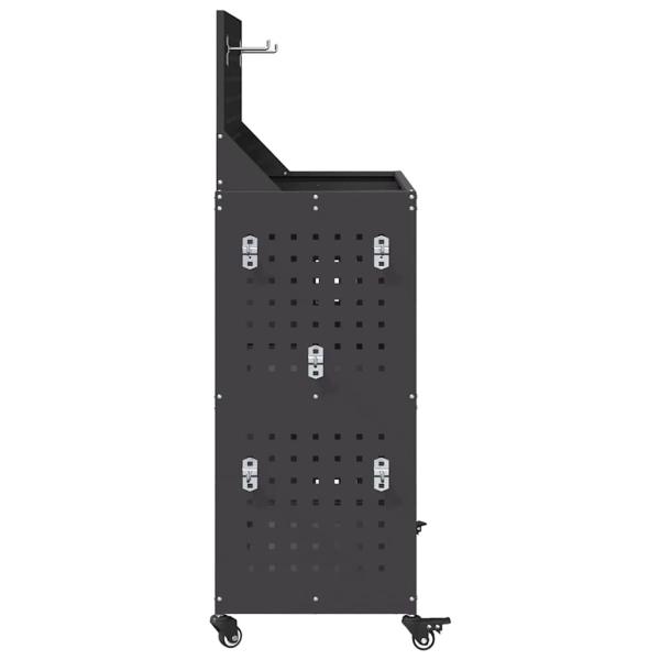 Werkzeugwagen mit Regal mit Rad mit Speicher Schwarz 65 x 35 x 111 cm Metall