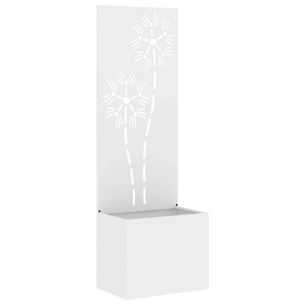 Blumentopf mit dekorativem Paneel Weiß 50 x 140 cm