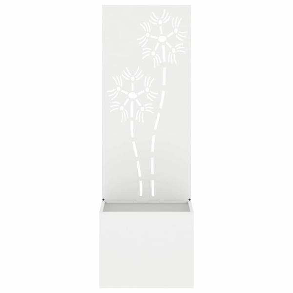 Blumentopf mit dekorativem Paneel Weiß 50 x 140 cm