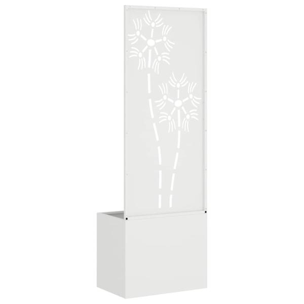 Blumentopf mit dekorativem Paneel Weiß 50 x 140 cm
