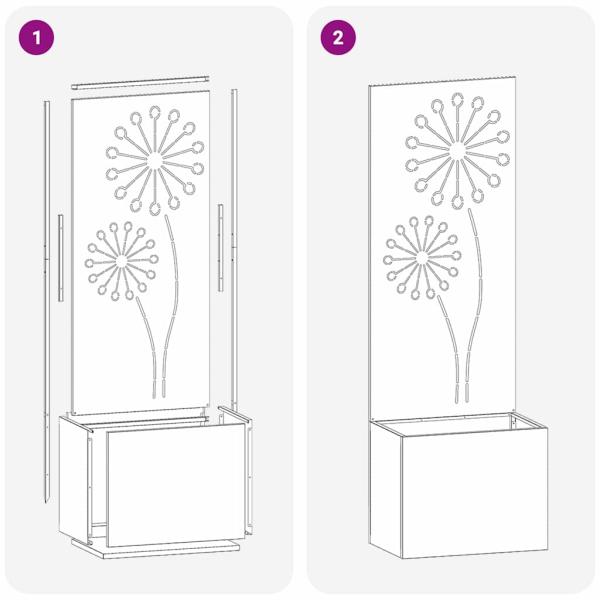 Blumentopf mit dekorativem Paneel Olivgrün 50 x 140 cm