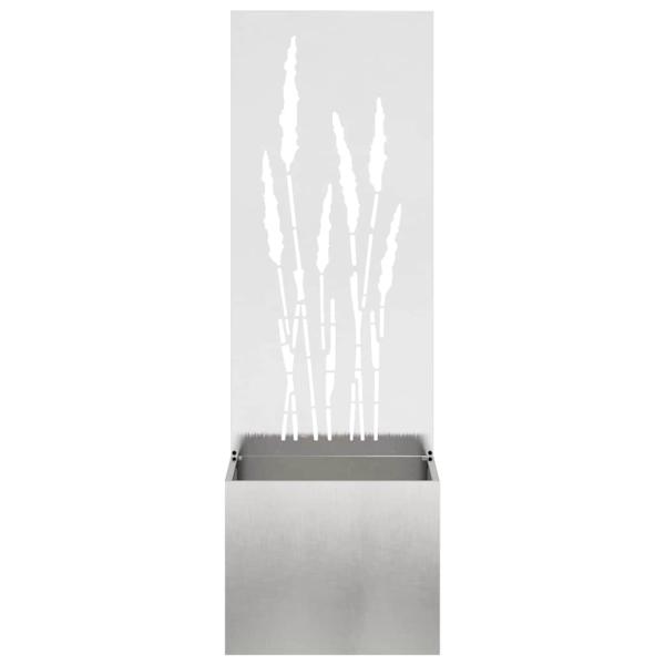 Blumentopf mit dekorativem Paneel Silber 50 x 140 cm Edelstahl