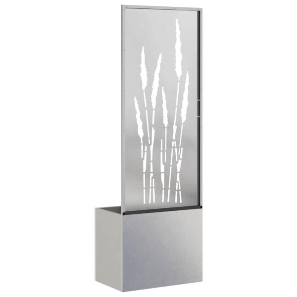 Blumentopf mit dekorativem Paneel Silber 50 x 140 cm Edelstahl