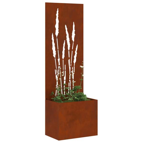 ARDEBO.de - Blumentopf mit dekorativem Paneel Rostig 50 x 140 cm