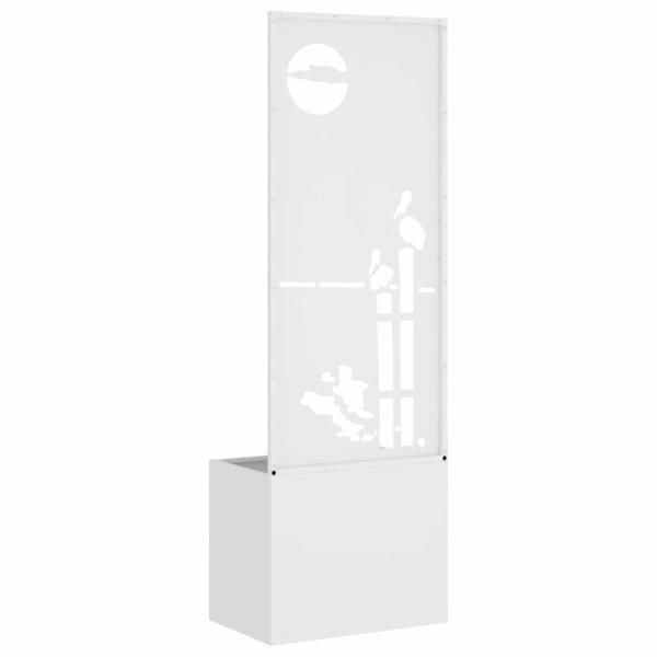 ARDEBO.de - Blumentopf mit dekorativem Paneel Weiß 50 x 140 cm