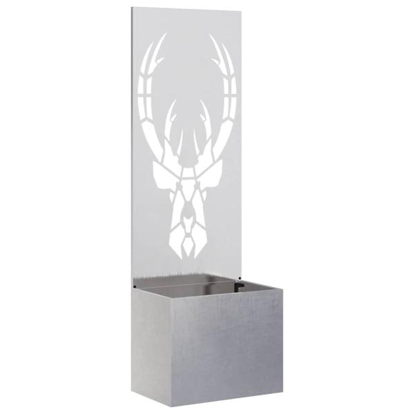 Blumentopf mit dekorativem Paneel Silber 50 x 140 cm Edelstahl