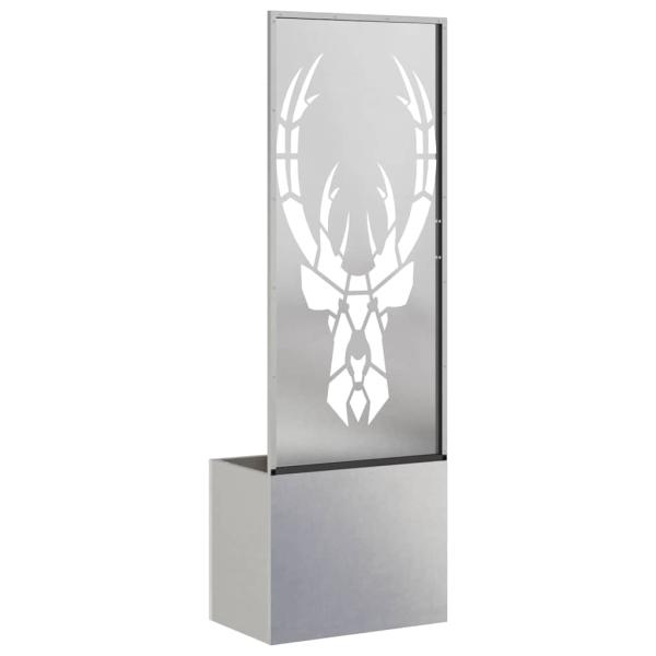 Blumentopf mit dekorativem Paneel Silber 50 x 140 cm Edelstahl