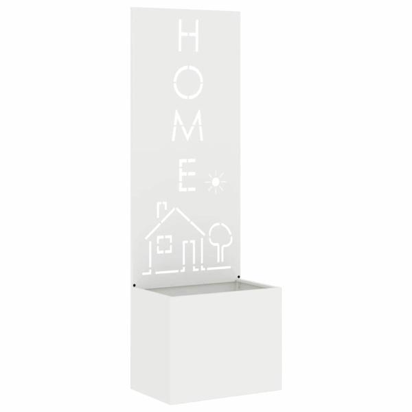 Blumentopf mit dekorativem Paneel Weiß 50 x 140 cm