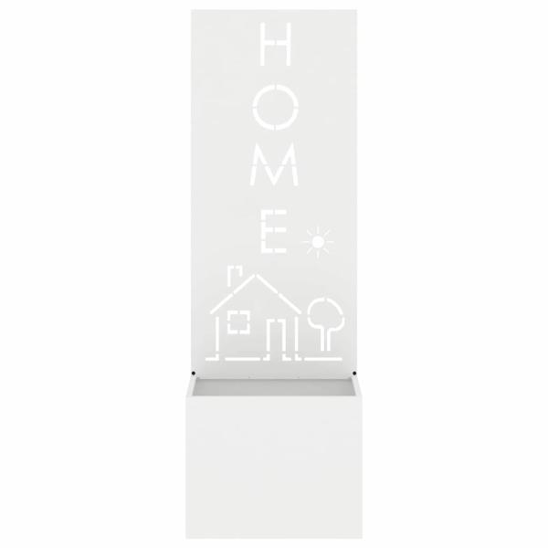 Blumentopf mit dekorativem Paneel Weiß 50 x 140 cm