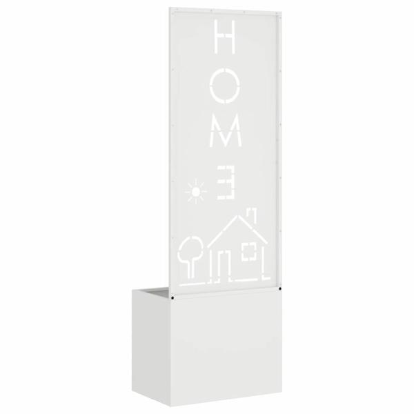 Blumentopf mit dekorativem Paneel Weiß 50 x 140 cm