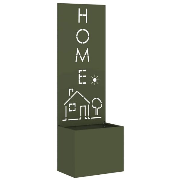 Blumentopf mit dekorativem Paneel Olivgrün 50 x 140 cm