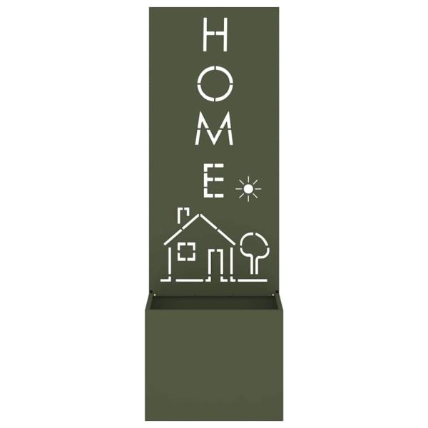 Blumentopf mit dekorativem Paneel Olivgrün 50 x 140 cm