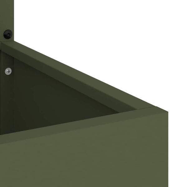 Blumentopf mit dekorativem Paneel Olivgrün 50 x 140 cm