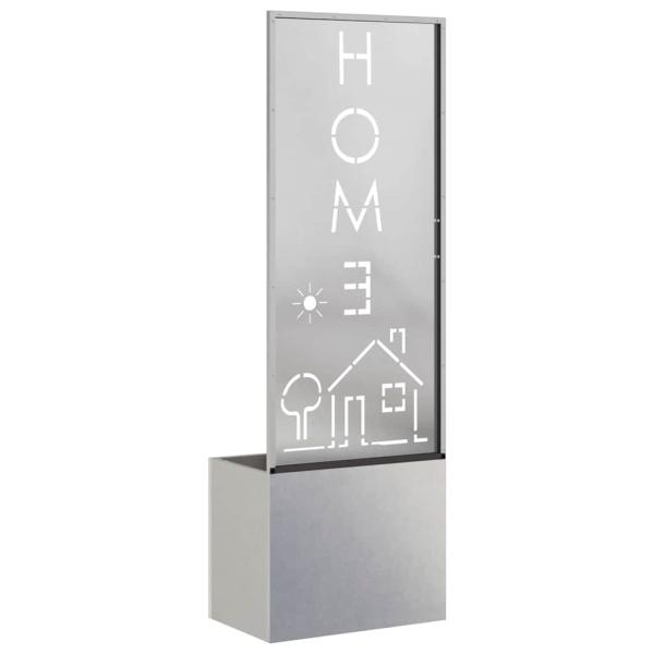 Blumentopf mit dekorativem Paneel Silber 50 x 140 cm Edelstahl