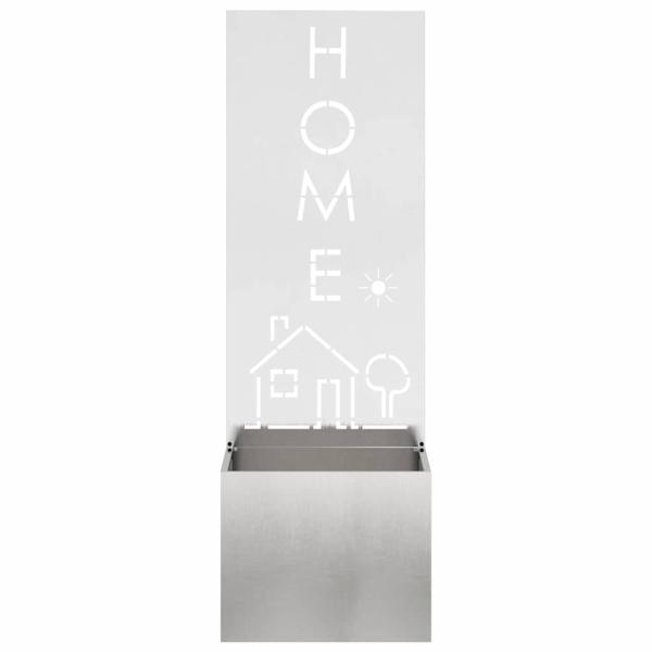 Blumentopf mit dekorativem Paneel Silber 50 x 140 cm Edelstahl