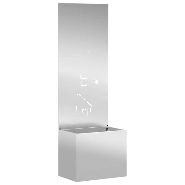 Blumentopf mit dekorativem Paneel Silber 50 x 140 cm