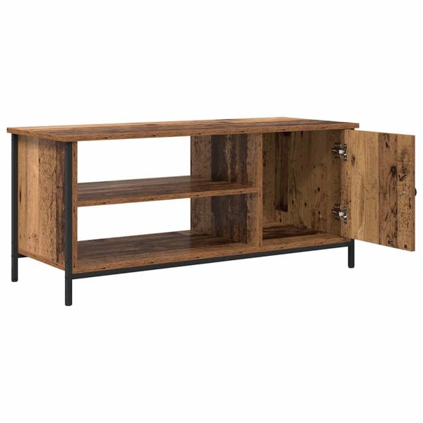 TV-Schränk mit Regal mit Speicher mit Tür Altholz 100 x 40 x 45 cm Holzwerkstoff