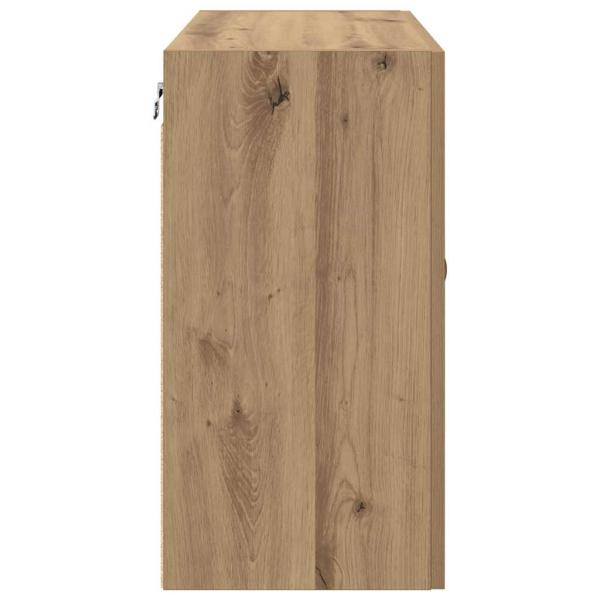 Wandschrank Eiche handwerklich 60 x 31 x 60 cm Holzwerkstoff