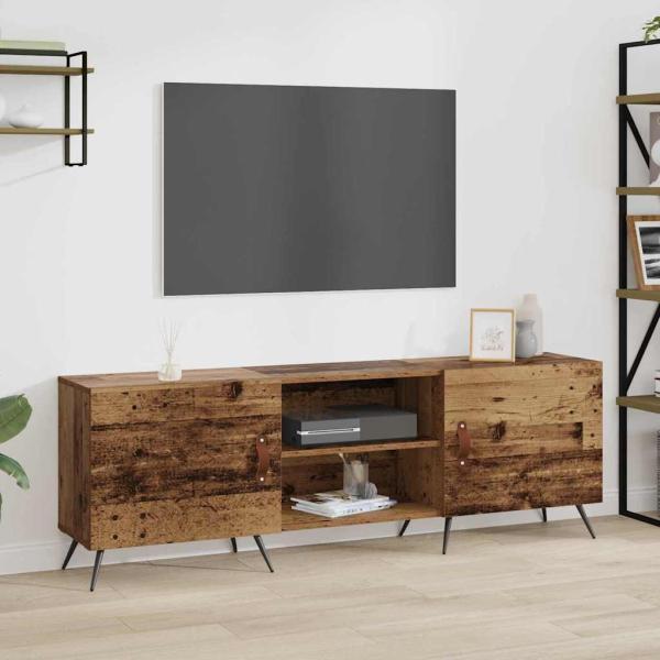 ARDEBO.de - TV-Schränk mit Regal mit Speicher mit Tür Altholz 150 x 30 x 50 cm Holzwerkstoff